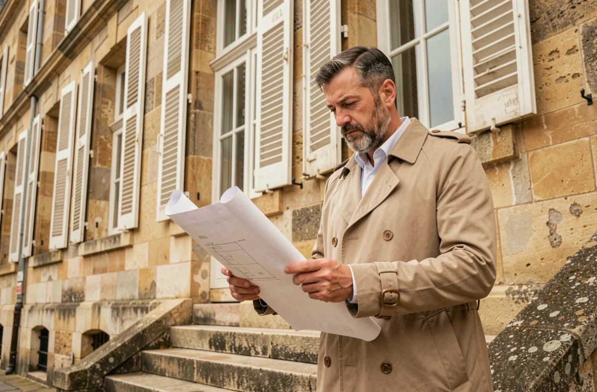 Consultant d'Exupéry Événements devant un bâtiment historique en pierre de Seine-Maritime, consultant des plans d'organisation
