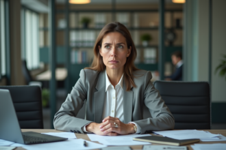 Femme d affaires fatiguée au bureau en entreprise